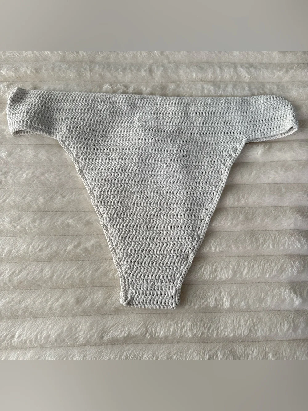 NWT SKIMS Crochet Swim Bikini Bottoms White Textured 3X Size